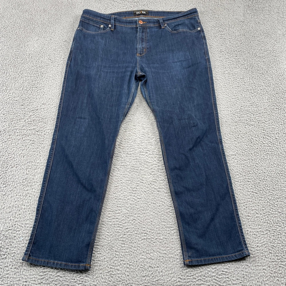 DU/ER Jeans Mens 40x32 Blue Performance Denim L2X Coolmax Stretch Straight Leg